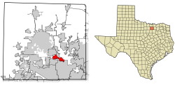 Location of Hickory Creek in Denton County, Texas