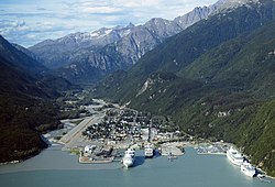 Aerial view of Skagway in 2009