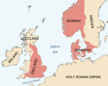 Carte montrant l'étendue du domaine de Knut.