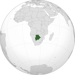 Location of  Botswana  (dark green)