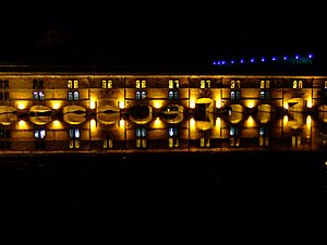 Français : Le barrage Vauban, la nuit