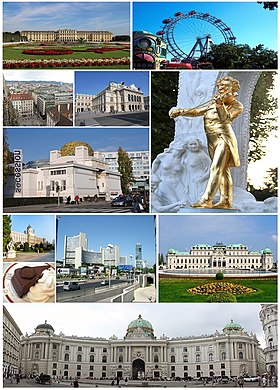 Kanigid-kanawan, ngato–baba: Rathaus, Schloss Schönbrunn, Riesenrad, Staatsoper, Stephansdom, Museo ti Kunsthistorisches, Stephansplatz, Sachertorte, Johann-Strauß-Denkmal, Sezession, Siudad ti Donau, Hundertwasserhaus