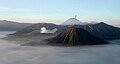 Mt. Bromo (large crater, foreground) at sunrise