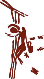 A honey hunter in a cave painting at Cuevas de la Araña, Spain, c. 8,000–6,000 BC