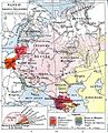 Mapa ètnic francès de finals del segle xix de la Rússia europea, destacant en verd els romanesos de la governació de Bessaràbia