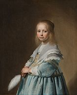 Johannes Verspronck: Portret van een meisje in het blauw, 1641. Vooraanstaande burgers lieten ook hun familieleden portretteren.