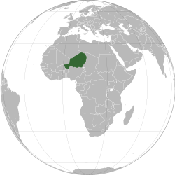 Location of Niger (dark green)