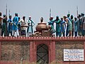 Sculpture of the execution of Bhai Dayala by being boiled alive at Mehdiana Sahib