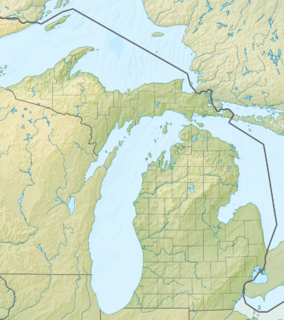 Map showing the location of Hiawatha National Forest