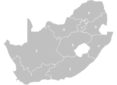 Sør-Afrikas ni provinser