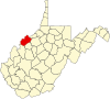 State map highlighting Wood County