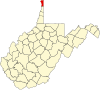 State map highlighting Hancock County