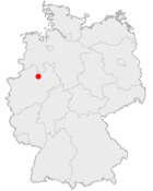 Deutschlandkarte, Lage von Warendorf hervorgehoben