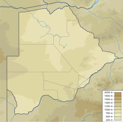 Tsodilo på kartan över Botswana