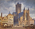 Saint-Nicolaus church on 19th century painting