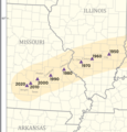 Image 13The population center for the United States has been in Missouri since 1980. As of 2020, it is near Interstate 44 in Missouri as it approaches Springfield. (from Missouri)