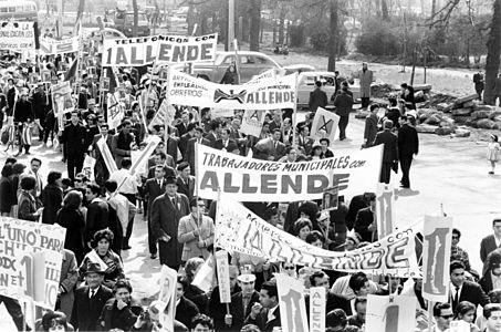 Manifestació en suport a la candidatura de Salvador Allende