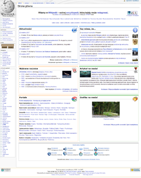 Laman Utama Wikipedia Bahasa Poland.