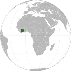 Location of Ivory Coast