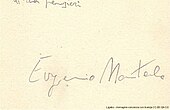 signature d'Eugenio Montale