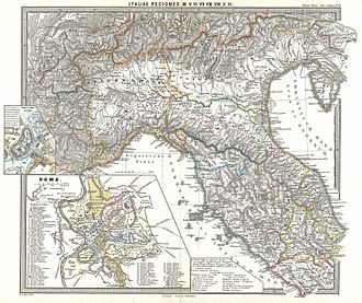 Carte de l'Italie du Nord sous Auguste