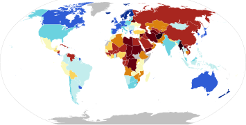 The 2023 The Economist Democracy Index map