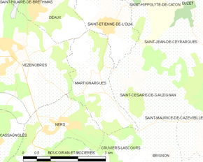 Poziția localității Martignargues