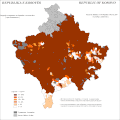 Verspreiding van Albanezen in Kosovo