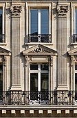 Beaux-Arts balcony of building no. 8 on Avenue de l'Opéra, Paris