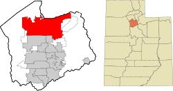 Lokacija mesta v istoimenski državi v Utahu