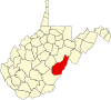 State map highlighting Pocahontas County