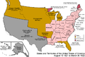 Image 15The states and territories of the United States as a result of Missouri's admission as a state on August 10, 1821. The remainder of the former Missouri Territory became unorganized territory. (from Missouri)