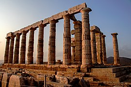 Le temple de Poséidon au cap Sounion.