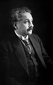 Albert Einstein, eble la plej renoma sciencisto entute, elpensinto de speciala kaj ĝenerala relativeco