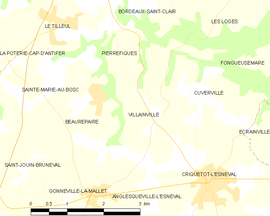 Mapa obce Villainville