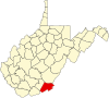 State map highlighting Monroe County