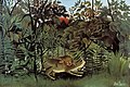 Le lion, ayant faim, se jette sur l'antilope, par Henri Rousseau.