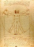 Y Dyn Vitruvian (t. 1485) Accademia, Fenis