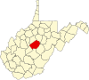 State map highlighting Braxton County