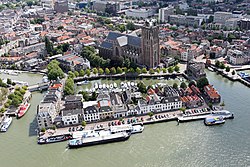 Aerial photo of the city centre of Dordrecht