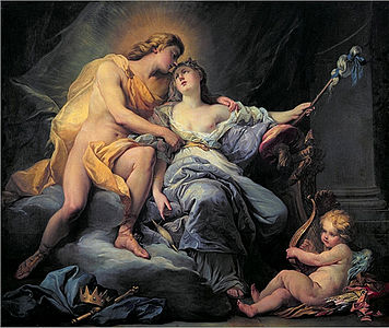 Antoine Boizot, Apollon carressant Leucothoé, 1737.