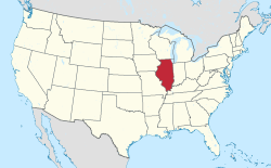 Location of Illinois in the United States