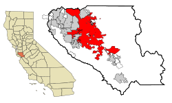 Localização no condado de Santa Clara