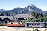 Station Gösing met de berg Ötscher.