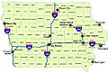 Image 13Iowa's major interstates, larger cities, and counties (from Iowa)