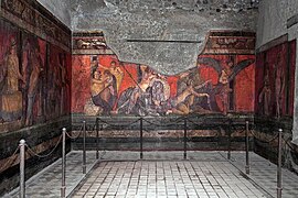 Intérieur de la villa des Mystères à Pompéi.