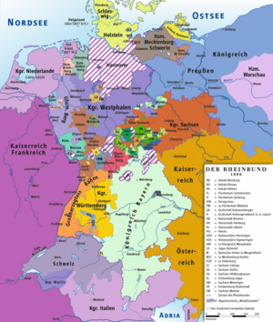 Großherzogtum Berg und andere Rheinbundstaaten im Jahre 1808