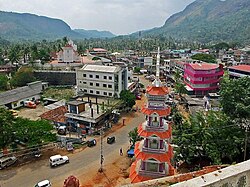 Aerial view of Adimali town