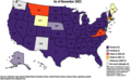 Image 24Map showing U.S. states where anti-BDS legislation has passed, is pending, or has failed as of November 2023 (from Freedom of speech by country)