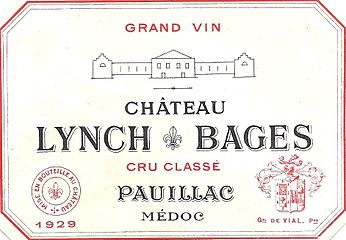 Château Lynch-Bages (AOC pauillac, 5e cru classé) : le château est stylisé.